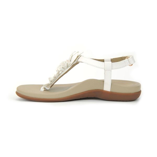 Aetrex Women's Charli Thong Sandals White Sandals UK 1632-820